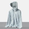2023 new camouflage ice silk men's sun protection clothing summer hooded thin style with hood brim detachable skin clothing jacket - Image 7